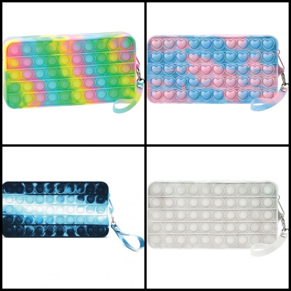 iscream Other - POP IT Pencil Case Swirl Tie Dye Popper Wristlet NEW